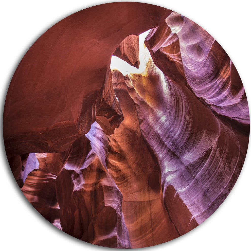 Light In Antelope Canyon, Landscape Photo Disc Metal Wall Art, 11"