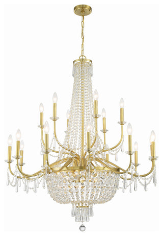 Crystorama Haywood 22 Light Aged Brass Chandelier