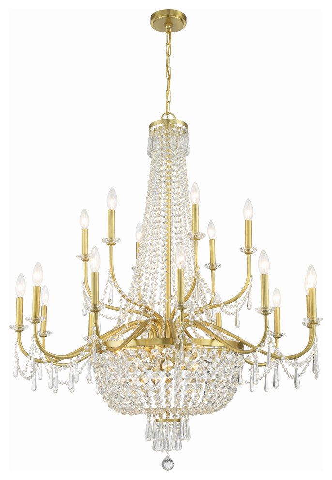 Crystorama Haywood 22 Light Aged Brass Chandelier