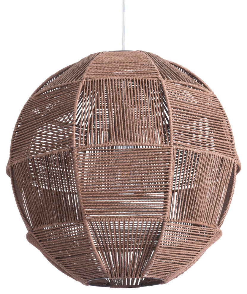 Pendant Ceiling Light Fixture, Steel Metal, Rope, Brown, Kitchen LoungeLobby