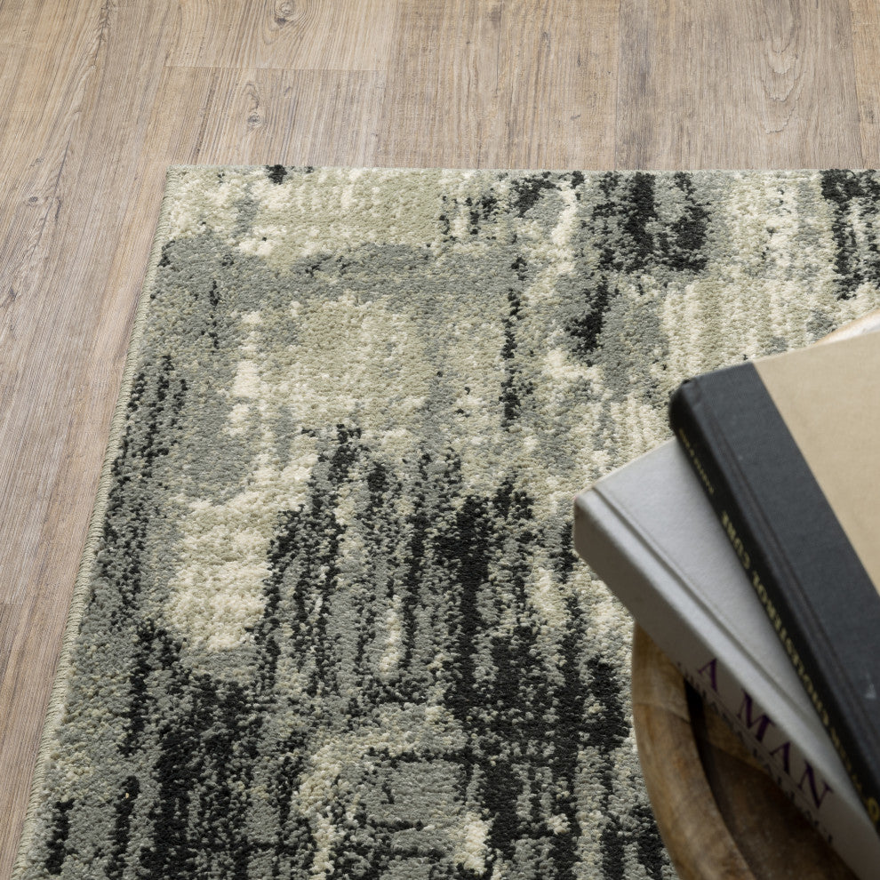 Sarasota Charcoaled Indoor Area Rug, Grey, 9'10" x 12'10"