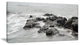 "Black and White Rocky Coastline" Wall Art, 32"x16"