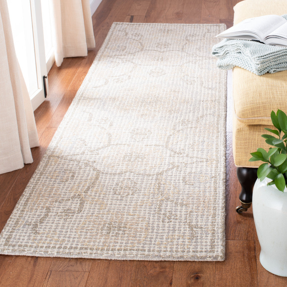 Safavieh Couture Abstract Collection, ABT527 Rug, Light Grey/Ivory, 2'3"x8'