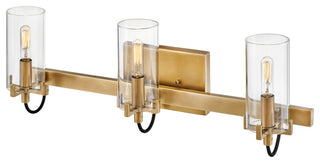 Hinkley Ryden Medium Three Light Vanity, Heritage Brass