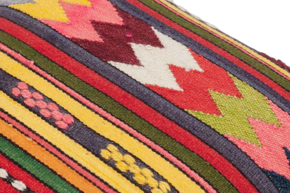 Stool Upholstered with Handwoven Kilim 16"x16"x18"
