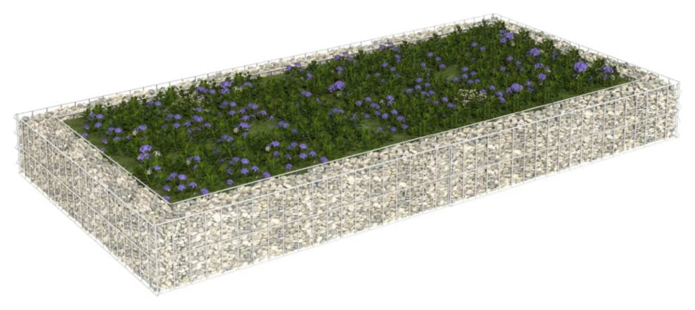 Vidaxl Gabion Raised Bed Galvanized Steel 78.7"x39.4"x7.9"