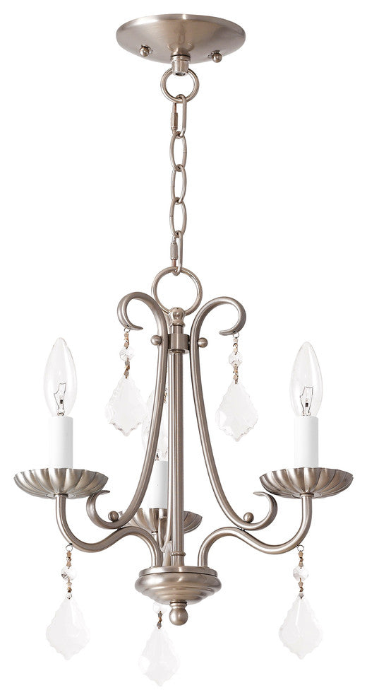 Daphne 3-Light Mini Chandelier, Brushed Nickel