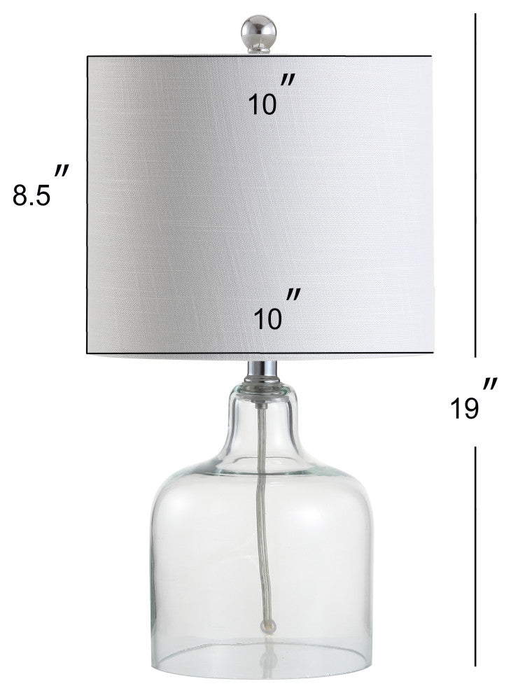 Gemma 19" Glass Bell Led Table Lamp, Clear