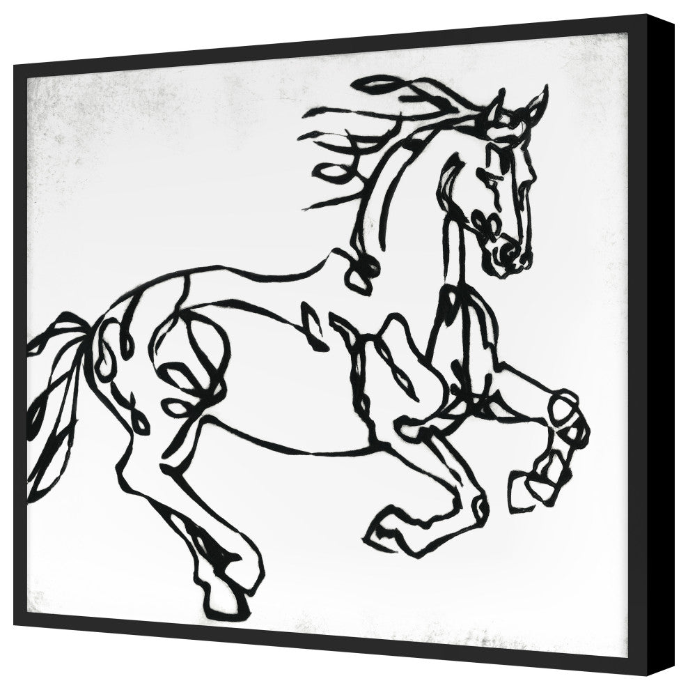 Line Equine 1 Fine Art Print, Black, 20"x20"
