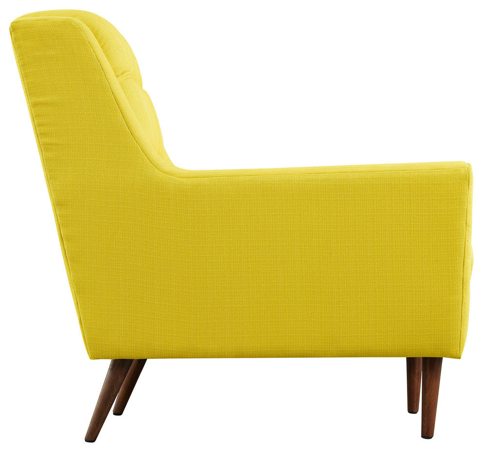 Modern Contemporary Fabric Armchair , Yellow, Fabric