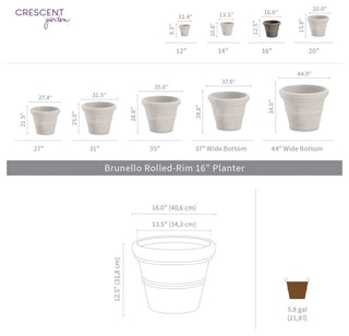 Brunello Planter, Rust, 16"