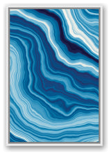 Approach and Echo Geode Abstract 30x40 White Floating Framed Canvas