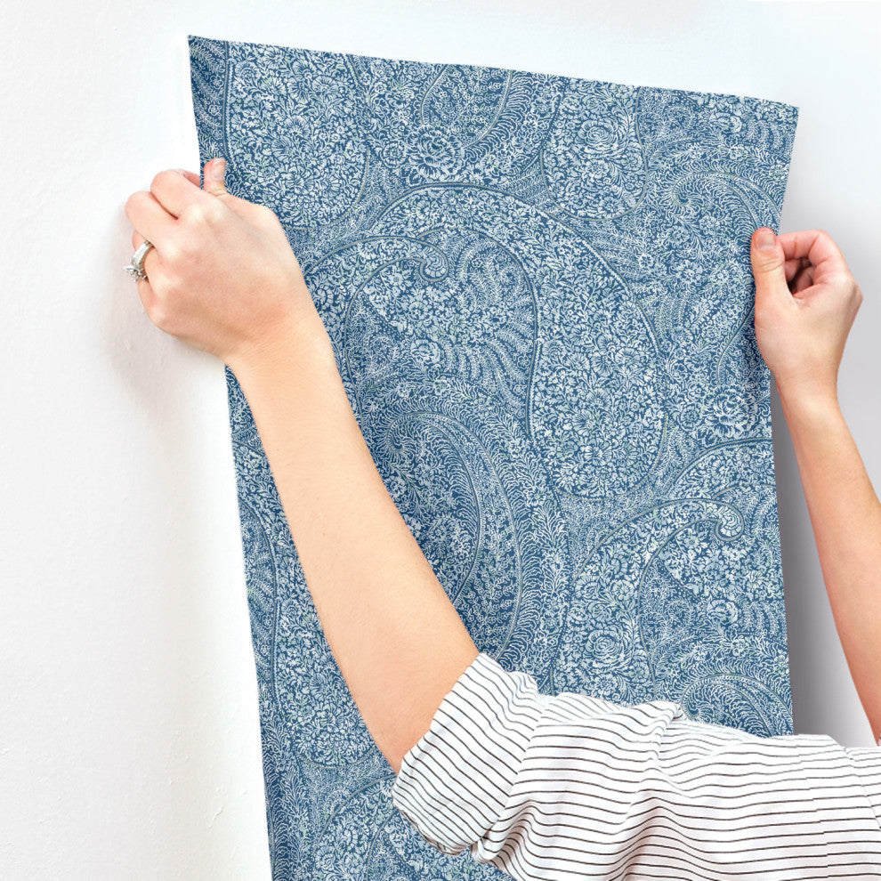Kashmir Dreams Paisley Wallpaper, Blue