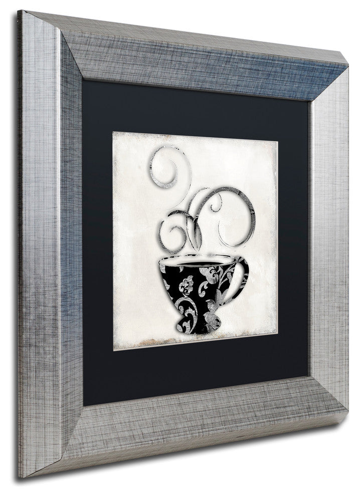 Color Bakery 'Silver Brewed 2' Matted Framed Art, Silver Frame, Black Mat, 11x11