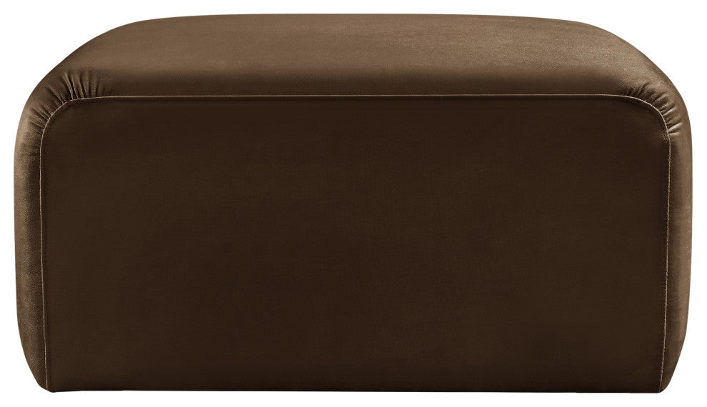 Arc Upholstered Modular Component, Brown, 1-Piece: Ottoman, Velvet