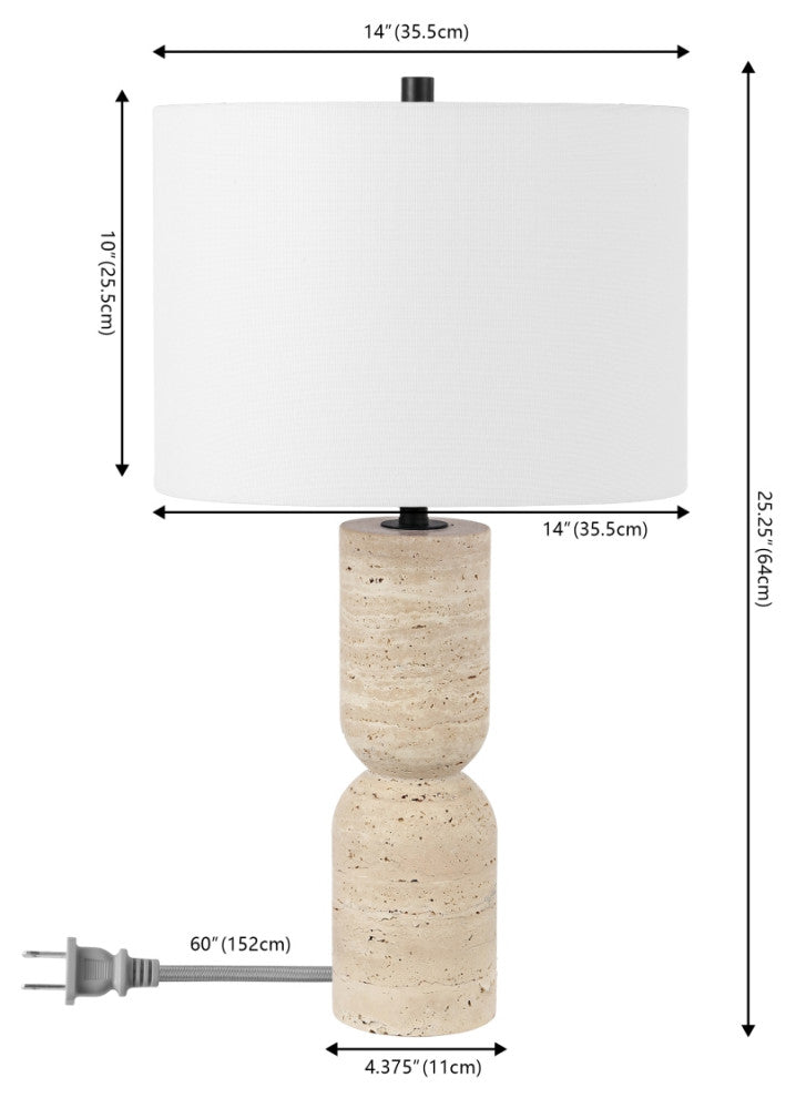 Safavieh Nara 25.25" Table Lamp, Ivory