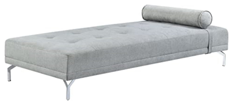Lv00826, Sofa Bed With Pillow, Gray Melange Velvet, Quenti