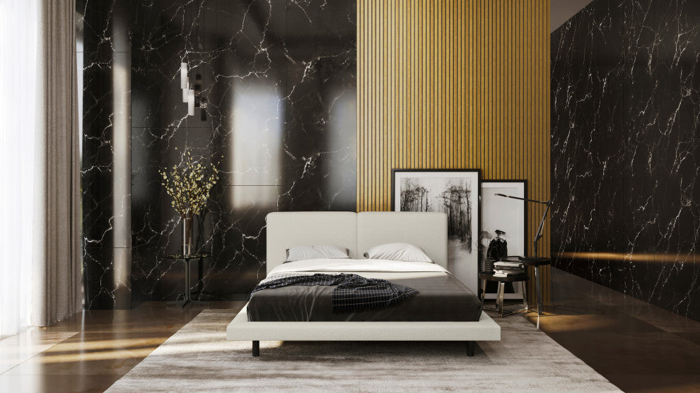 Brooklyn Upholstered Platform Bed, Cream, Queen