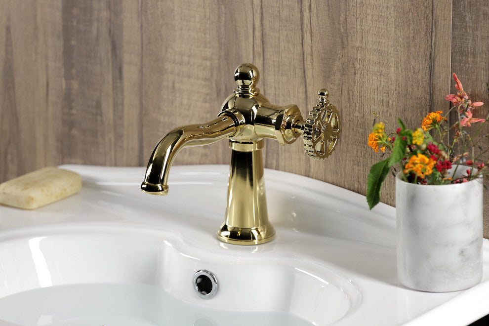 Kingston Brass KS3542CG Single-Handle Bathroom Faucet, Push Pop-Up