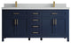 Cambridge 72 Double Sink Bath Vanity in Hale Navy Blue 2" Carrara Quartz