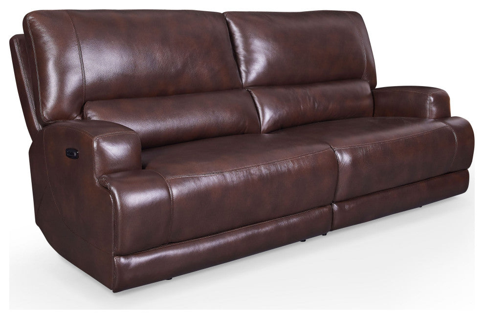 Tahoe Dual Power Zero Gravity Leather Sofa, Coffee