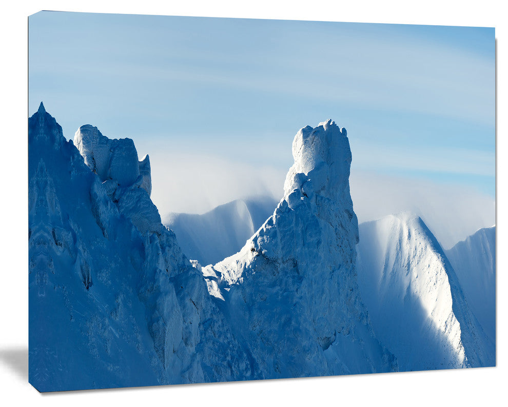 Blue Winter Hills Panorama, Landscape Canvas Art Print, 40"x30"