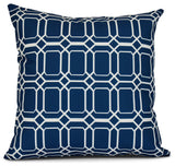 O the Fun, Geometric Print Pillow, Blue, 16"x16"
