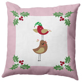Christmas Birds Accent Pillow, Light Pink, 20"x20"