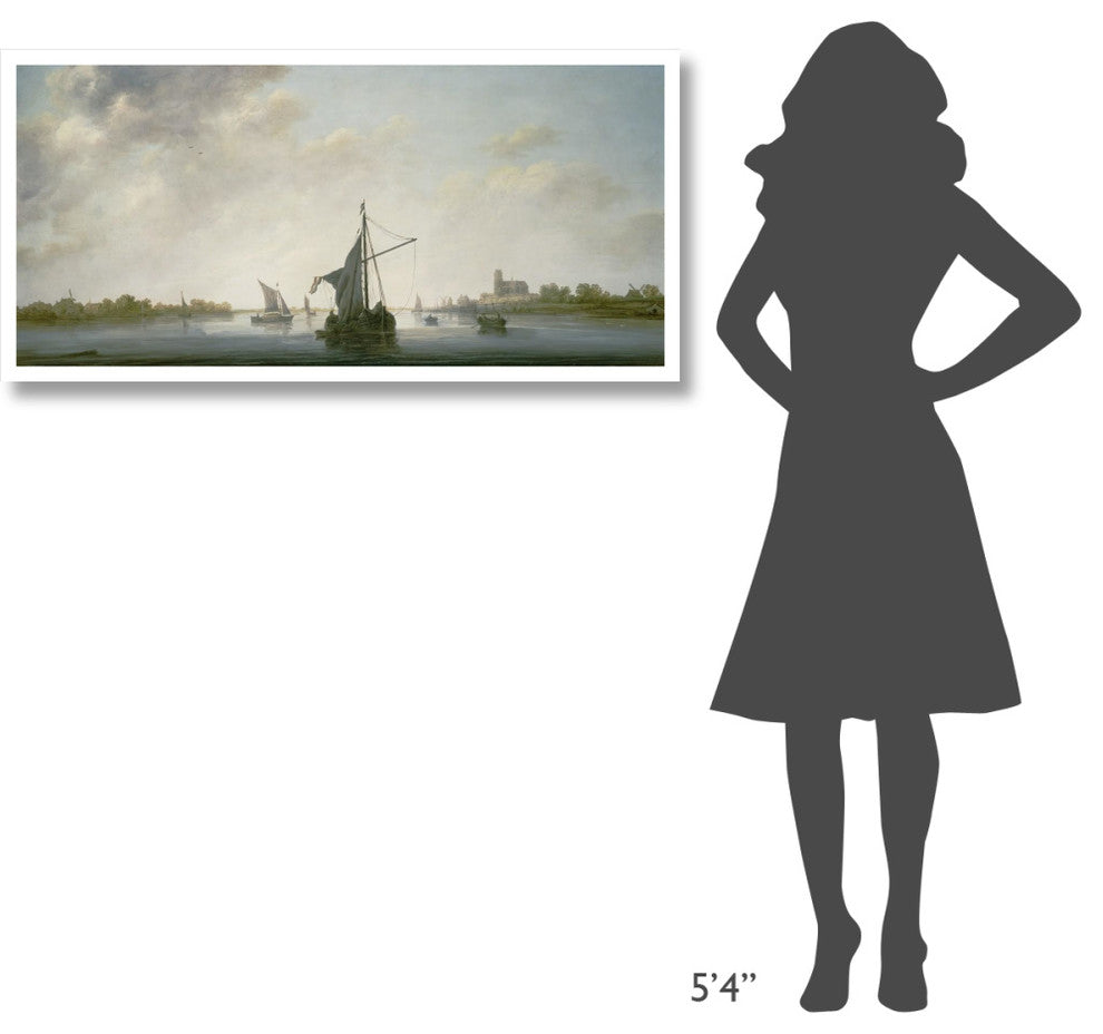 "A View of the Maas at Dordrecht" Digital Paper Print by Aelbert Cuyp, 46"x23"