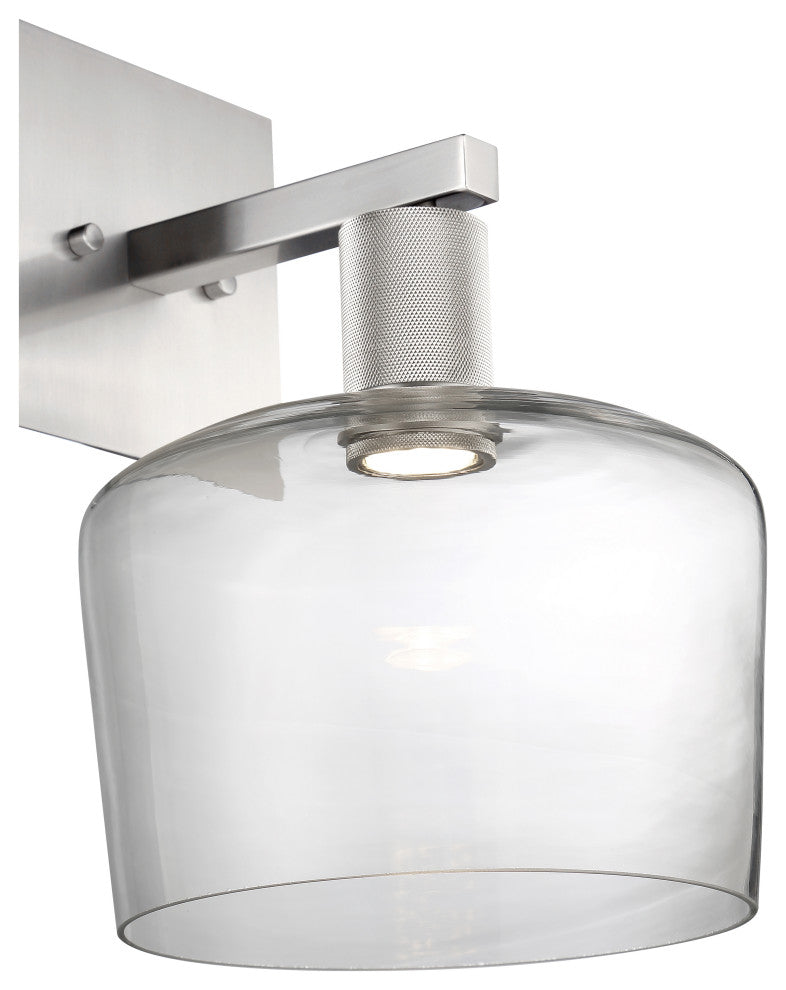 Access Port Nine 1-Light Chardonnay LED Wall Sconce Brushed Steel