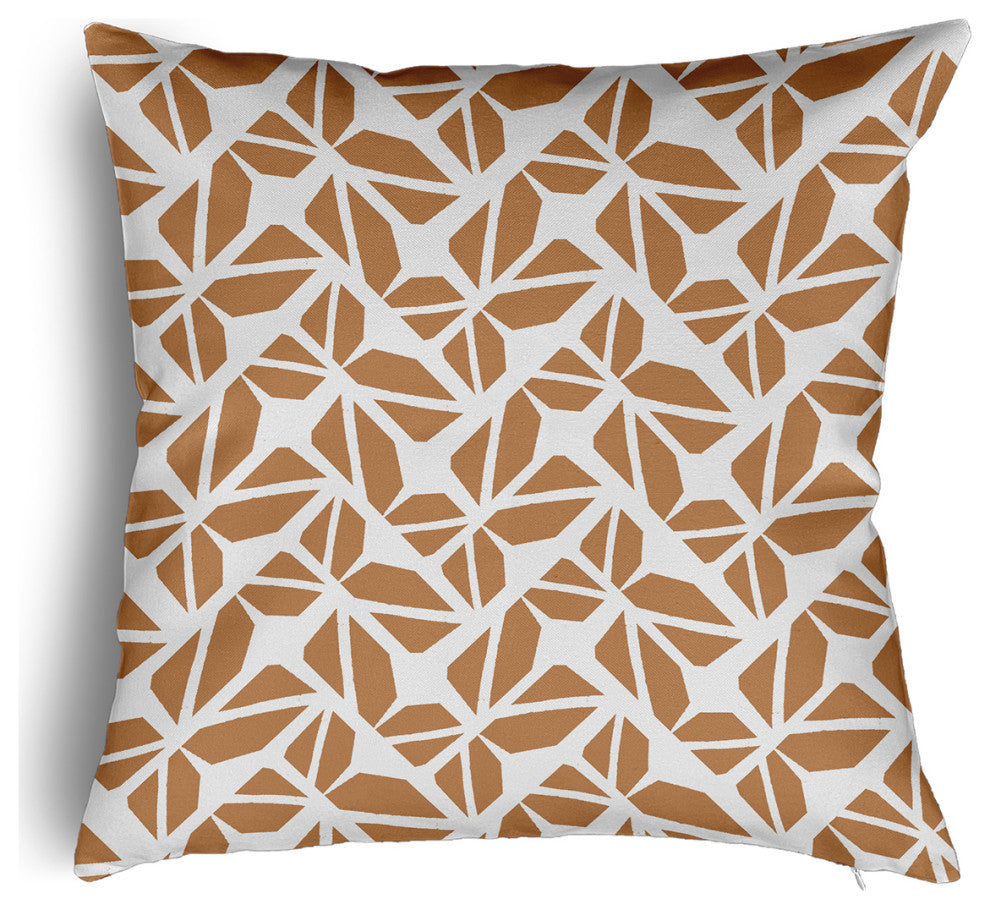 Kaleidoscope Graffiti Accent Pillow With Removable Insert, Caramel, 20"x20"