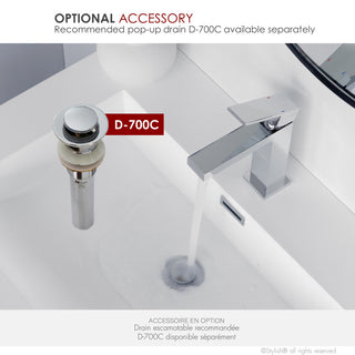 STYLISH Bathroom Faucet Single Handle Polished Chrome Finish, B-112C AVA
