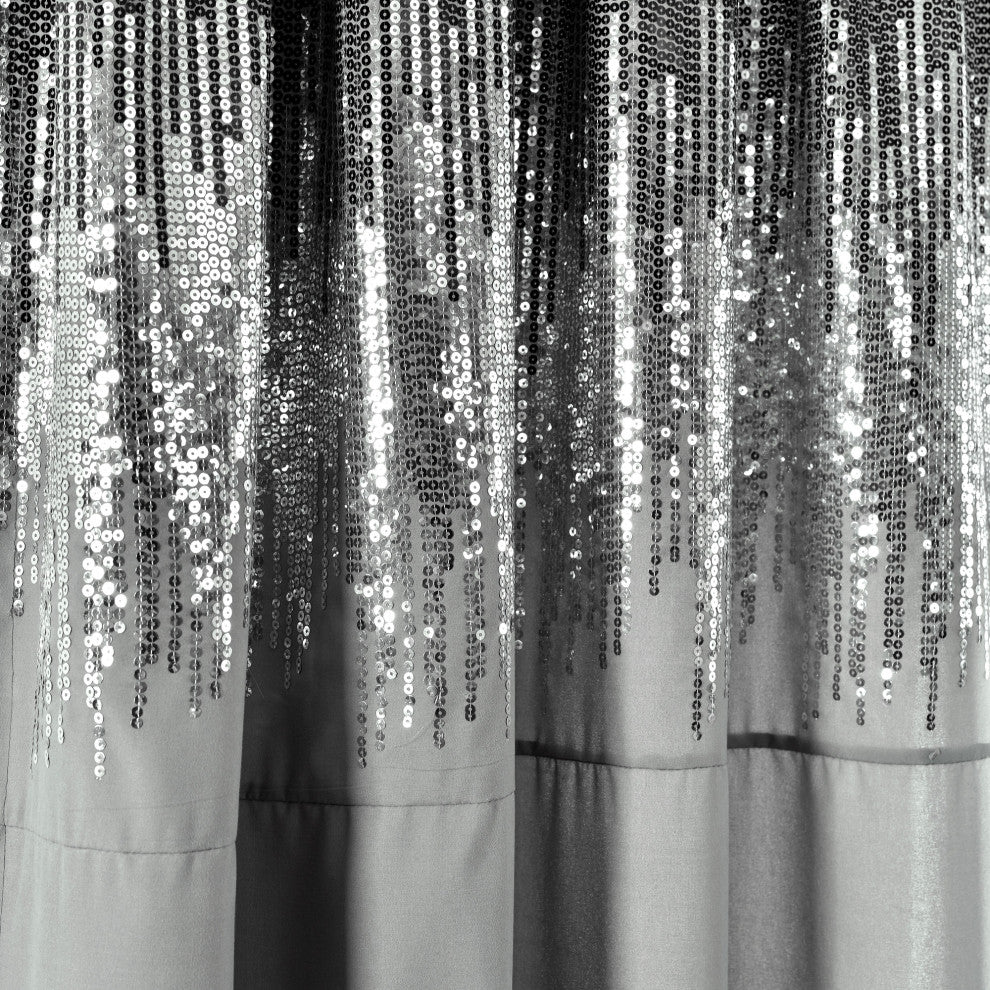 Shimmer Sequins Window Panel Set, Dark Gray/Black, 84"x42"