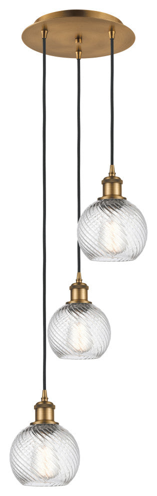 Innovations 113B-3P-BB-G1214-6 3 Light Multi-Pendant, Brushed Brass