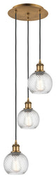 Innovations 113B-3P-BB-G1214-6 3 Light Multi-Pendant, Brushed Brass