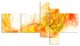 Colored Smoke Yellow, Abstract Canvas art print, 60"x32", 5 panels