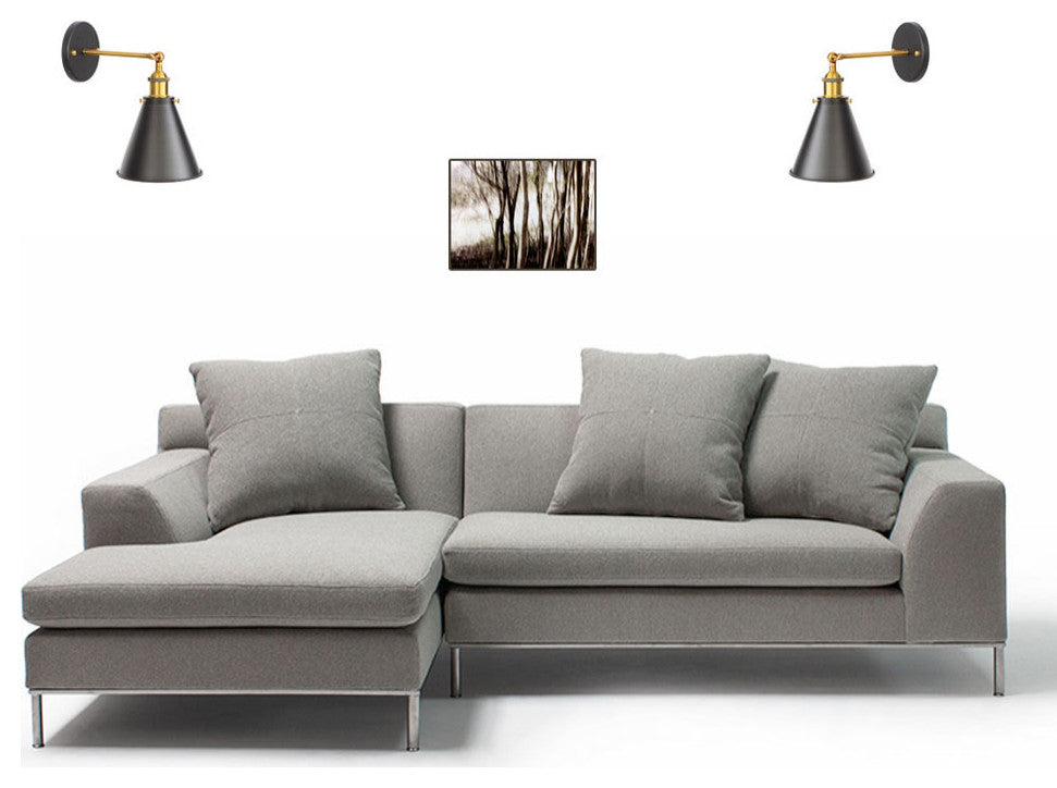 Modern Cone Wall Light Black 1-Light Metal Swing Arm Light
