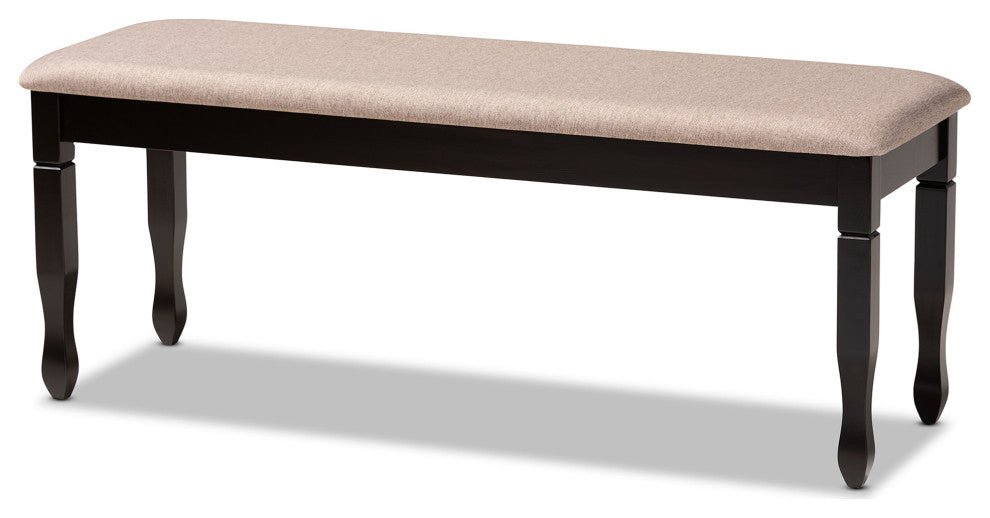 Carlisle Contemporary Dining Bench, Sand/Dark Brown