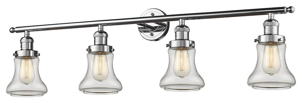 Bellmont 4-Light Bath Fixture, Clear Glass, Polished Chrome