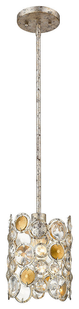 Vitozzi 1-Light Antique Silver Leaf Pendant