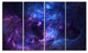 New Galaxy with Nebel, Landscape Canvas Art Print, 48"x28", 4 Panels