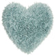 Heart Shaped Celadon Shag Accent Pillow