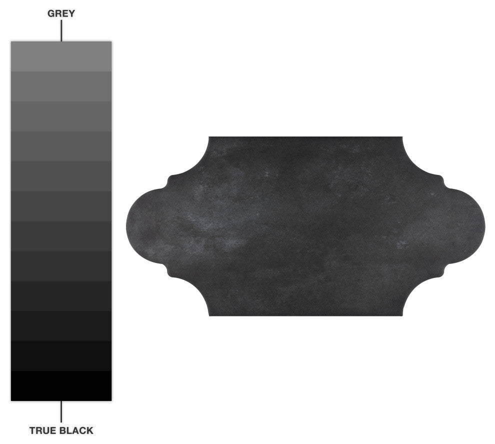 Alhama Provenzal Porcelain Floor and Wall Tile, Black