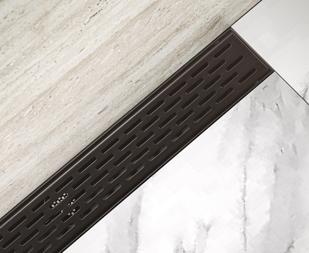 Linear Floor Drain with Removable Decorative Cover UPC certified, Venetian Bronze, 36"
