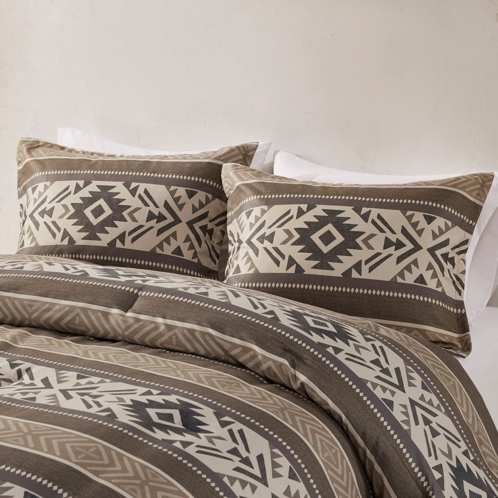 Madison Park Mariposa 5 Piece Stripe Herringbone Comforter Set