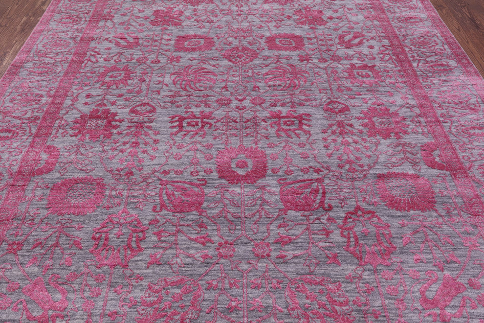 Hand Knotted Persian Wool & Silk Rug 8' 2" X 10' 1" - Q15750