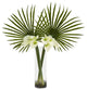 Fan Palm and Calla Lily Artificial Arrangement