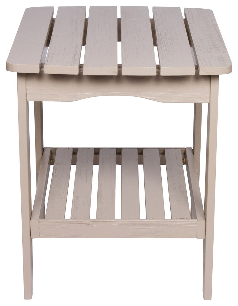 Shine Co. Cedar Wood Hydro-Tex Adirondack Square Corner Table Grey Stone 4113GS