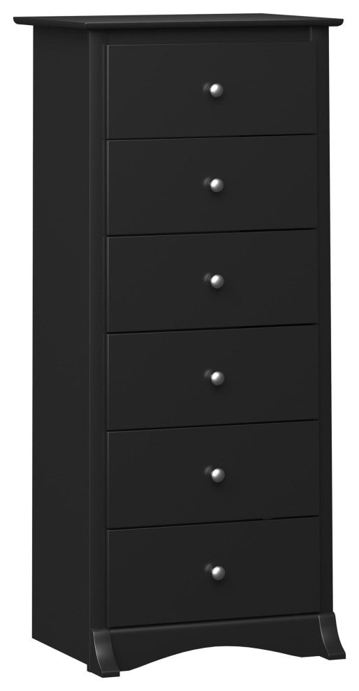 Prepac Sonoma 6 Drawer Chest in Black Finish
