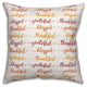 Grateful Thankful Blessed Throw Pillow, 18"x18"